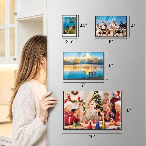 12 Pack Magnetic Picture Frames for Refrigerator,4x6 Inches Magnetic Picture Frame,Magnetic Frames For Refrigerator,Locker,Wall,Cabinet(Black) in Saudi Arabia