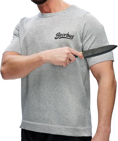 Cut Resistant Short Sleeve Shirt, ANSI A5 Safety Work Shirt, Lightweight Breathable Protective Workwear, Gray in Saudi Arabia