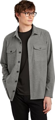 Mercer+Mettle Unisex Long Sleeve Twill Overshirt | Long Sleeve Shacket with Pockets for Men & Women, Button Up Jacket in Saudi Arabia