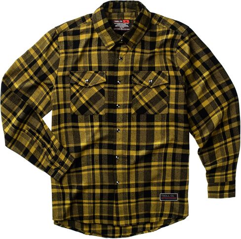 Men’s Plaid Flannel Shirt – Long Sleeve Button Down, Cotton Blend, Regular Fit, Snap Closure, Casual Work Shirt in Kuwait