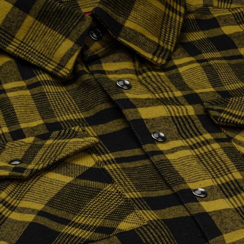 Men’s Plaid Flannel Shirt – Long Sleeve Button Down, Cotton Blend, Regular Fit, Snap Closure, Casual Work Shirt in Kuwait