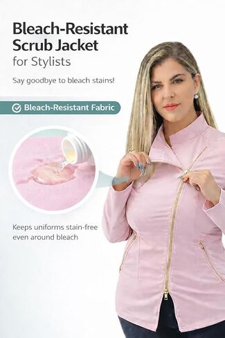 Women’s Pink Top – Bleach-Resistant Fabric, Long Sleeve Tunic with Gold Zipper in Saudi Arabia