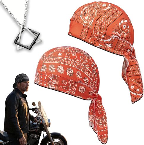 5Pack Paisley Cooling Headscarf Cap, Elastic Cycling Sports Cap, Breathable Motorcycle Pirate Head Wrap-Adjustable Straps in Kuwait