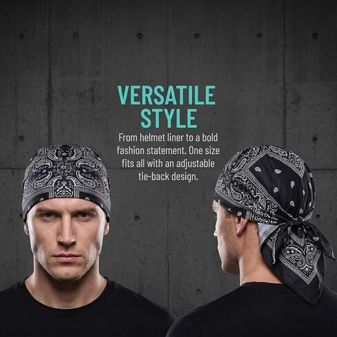 5Pack Paisley Cooling Headscarf Cap, Elastic Cycling Sports Cap, Breathable Motorcycle Pirate Head Wrap-Adjustable Straps in Kuwait