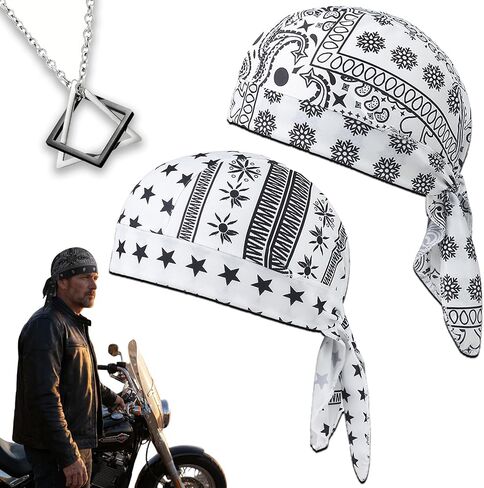 5Pack Paisley Cooling Headscarf Cap, Elastic Cycling Sports Cap, Breathable Motorcycle Pirate Head Wrap-Adjustable Straps in Kuwait