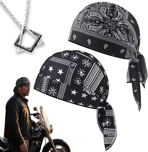 5Pack Paisley Cooling Headscarf Cap, Elastic Cycling Sports Cap, Breathable Motorcycle Pirate Head Wrap-Adjustable Straps in Kuwait