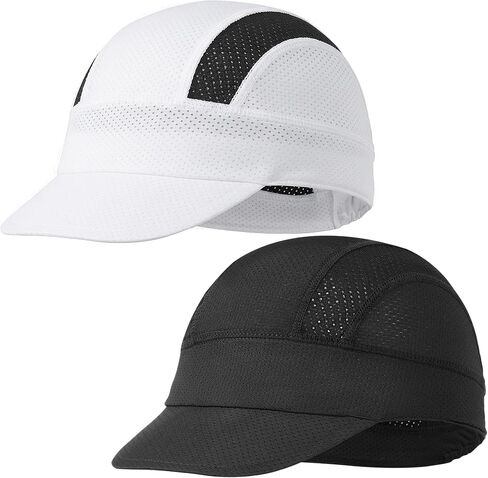 2Pcs Cycling Cap for Men Cooling Skull Cap Helmet Liner with Sun Visor for Men Women Running Bike Outdoor Sports Cap White in Kuwait