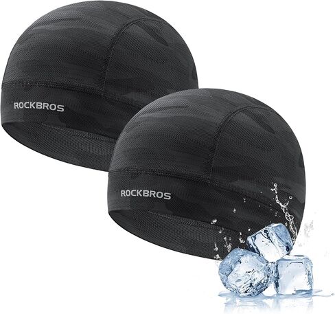 ROCKBROS قبعة جمجمة تبريد قبعات جمجمة قابلة للتنفس شبكية تحت خوذة ركوب الدراجات النارية قبعة صلبة بطانة العرق للرجال والنساء in Kuwait