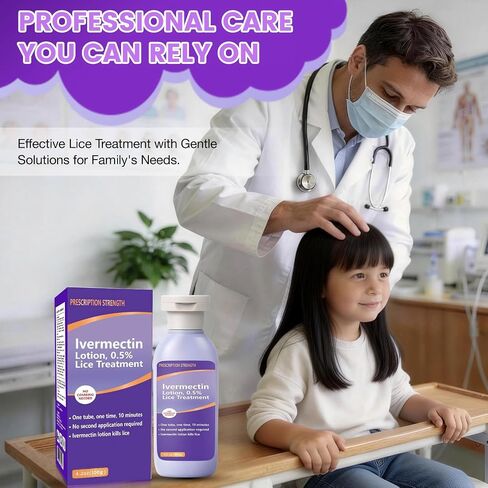 VETRAW Ivermectin 0.5% Lotion for Head Lice Treatment, Fast-Acting, No Nit Combing Required, Gentle & Family-Friendly, Effective on Resistant Lice, 4.2 oz (100 mL) in Saudi Arabia