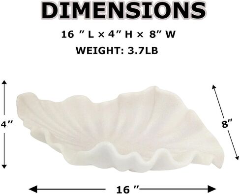 Off-white Large Decorative Bowl - 16" Fruit/Key/Purse Bowl for Home Decor - Coffee Table & Entryway Table Decor - Scalloped Ruffle Bowls - Unique Centerpiece Bowls(Big) in Saudi Arabia