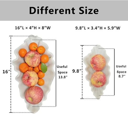 Off-white Large Decorative Bowl - 16" Fruit/Key/Purse Bowl for Home Decor - Coffee Table & Entryway Table Decor - Scalloped Ruffle Bowls - Unique Centerpiece Bowls(Big) in Saudi Arabia