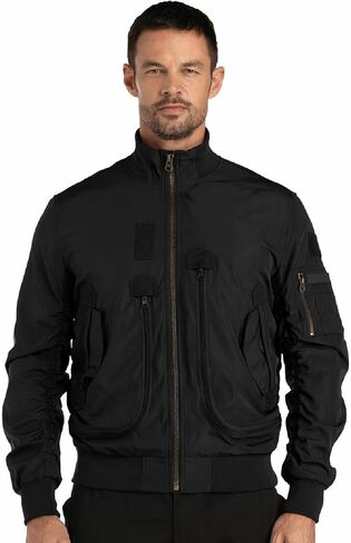 BAERSkin Men's Lightweight Bomber Jacket — Water-Repellent Windbreaker, 10 Pockets, PFAS-Free, Spring & Fall Flight Jacket in Kuwait