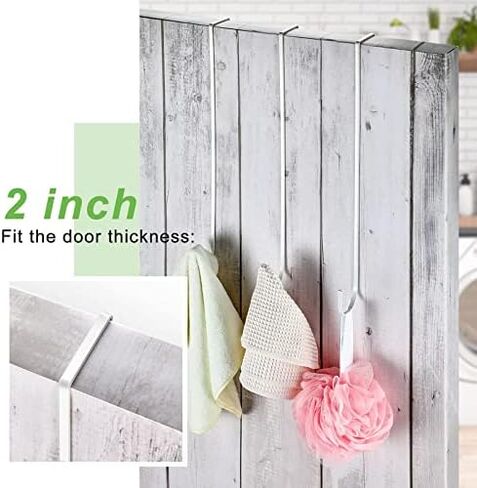 Hotop 15 Inch Wreath Hangers for Front Door Wreath Doors Hangers Steel Material Clothes Towel Hooks Holder Over The Door Hanger Hooks 2 Pcs for Christmas Halloween Front Decorations(White) in Kuwait