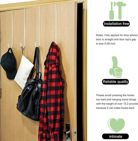 Hotop 15 Inch Wreath Hangers for Front Door Wreath Doors Hangers Steel Material Clothes Towel Hooks Holder Over The Door Hanger Hooks 2 Pcs for Christmas Halloween Front Decorations(White) in Kuwait