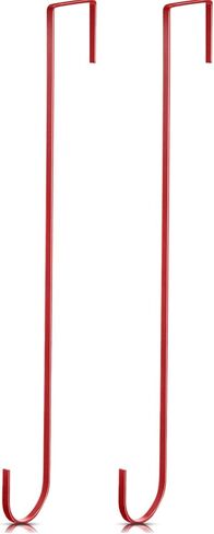 Hotop 15 Inch Wreath Hangers for Front Door Wreath Doors Hangers Steel Material Clothes Towel Hooks Holder Over The Door Hanger Hooks 2 Pcs for Christmas Halloween Front Decorations(White) in Kuwait