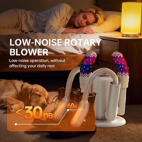 Boot Dryer, Shoe Dryer for Work Boots and Gloves, 4 Tubes with 6 Timers, Rose Salt Remove Odor, Quiet Portable Shoe Dehumidifier, Suitable for Ski Boots, Shoes, Gloves, Socks & Hats, SH03 in Saudi Arabia