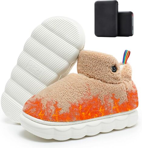 Lilia Heated Booties,Foot Warmers, Electric Heated House Shoes rechargeable, heating shoes For Women with Portable Charger Power Bank for Indoor with 5V Battery Electric Heating Slippers in Saudi Arabia