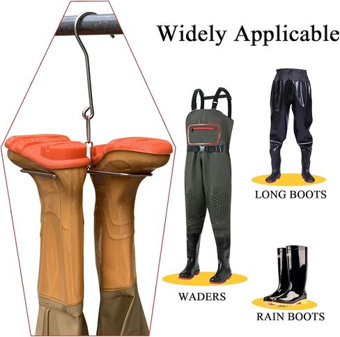 2Pack Wader Hangers for Boot, Stainless Steel Boot Hangers for Drying Fishing Hunting Waders, Tall Boots, Boot Drying and Storage Drying for Room, Outdoor or Garage Boot Rack in Saudi Arabia
