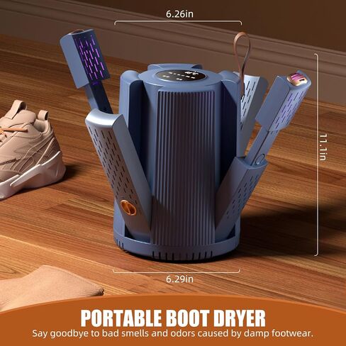 Boot Dryer, Portable Electric Shoe Dryers for Sneakers, 4 Drying Ports, Adjustable Timing 1/3/6 Hr, 48°c Constant Temperature, Deodorizing, Silent For Families, Athletes and Hikers in Saudi Arabia