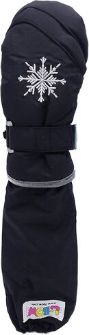 L-Bow Kids Snowflake Cold Weather Waterproof Elbow Length Mittens (Medium (4-7 Yrs), Black) in Saudi Arabia