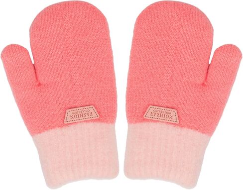 XuoAz Winter Mittens for Kids Boys Girls Thick Knit Fleece Lind Warm Gloves Cold Weather 3-7 Years in Kuwait