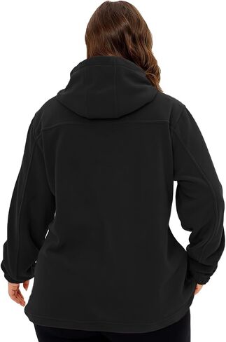 Plus Size Fleece Jacket Women 1X-5X Zip Up Hoodie Fleece Coat with Pockets, Warm Lightweight Jacket for Spring/Fall in Saudi Arabia