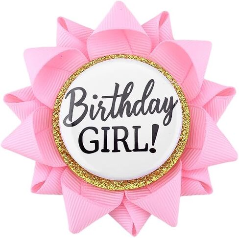 الوردي عيد ميلاد فتاة دبوس زر للنساء الأطفال bday حزب شارة روزيت لابنة عيد الميلاد هدايا عيد ميلاد لحفيدة حزب بروش ديكور للفتيات حزب صالح الملحقات الديكور in Kuwait