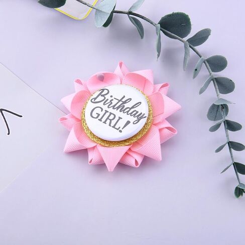 الوردي عيد ميلاد فتاة دبوس زر للنساء الأطفال bday حزب شارة روزيت لابنة عيد الميلاد هدايا عيد ميلاد لحفيدة حزب بروش ديكور للفتيات حزب صالح الملحقات الديكور in Kuwait
