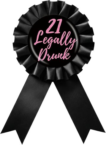 I'm 21 Buy Me a Shot Tinplate Badge Pin, Pink Rosette Happy 21st Birthday Girl Award Ribbon Button, Cheer to 21 Years Old Brooch Pin for Women, Funny 21st Birthday Party Decoration in Saudi Arabia