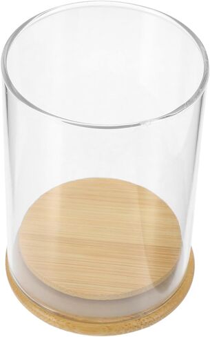 Gadpiparty Glass Candle Cover with Base, Windproof Hurricane Candleholder, 7.5cm Diameter X 10cm Height, Decorative Glass Shade for Home, Wedding, and Dinner Table Use in Kuwait