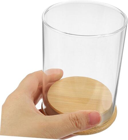 Gadpiparty Glass Candle Cover with Base, Windproof Hurricane Candleholder, 7.5cm Diameter X 10cm Height, Decorative Glass Shade for Home, Wedding, and Dinner Table Use in Kuwait