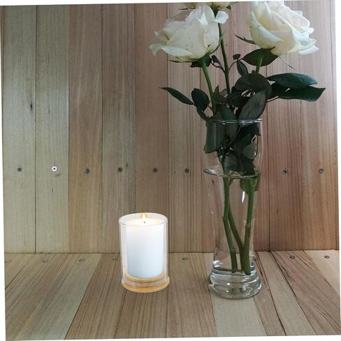Gadpiparty Glass Candle Cover with Base, Windproof Hurricane Candleholder, 7.5cm Diameter X 10cm Height, Decorative Glass Shade for Home, Wedding, and Dinner Table Use in Kuwait