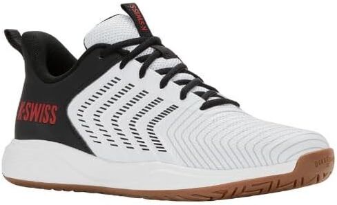 حذاء تنس Ultrashot Light للرجال من K-Swiss (أبيض/أسود/أحمر عالي المخاطر) in Kuwait