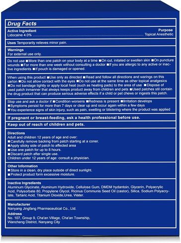 4% Lidocaine Pain Relief Patches, Fast Acting, Maximum OTC Strength, for Back, Neck, Shoulder, Joint & Muscle Pain, 8-Hour Effectiveness-30 Count in Kuwait