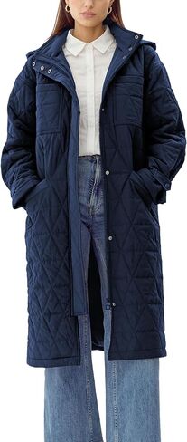 Womens Winter Long Puffer Coats Oversized Long Sleeve Parka Full Length Down Coats With Hoodies in Saudi Arabia