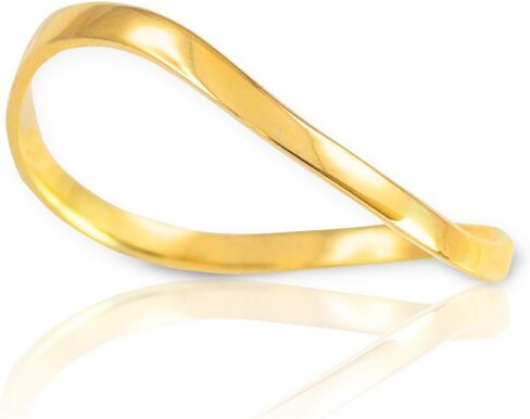 High Polish 14k Yellow Gold Wave Band in Saudi Arabia