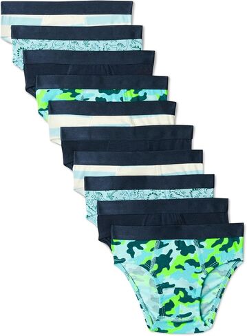 Amazon Essentials Boys' Cotton Jersey Brief Underwear, Pack of 10 in Kuwait
