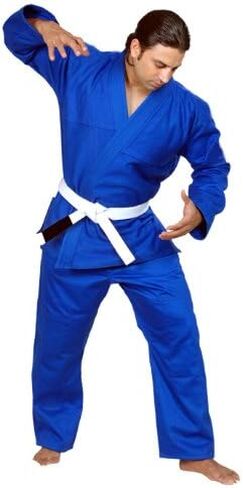 BJJ Kimono Jiu Jitsu Judo Gi Student Blue Color 8 A6 NO Logo Martial Arts, Fighting Uniform, Training Uniforms, Pre-Shrunk, Ultra Light Weight Uniforms in Saudi Arabia