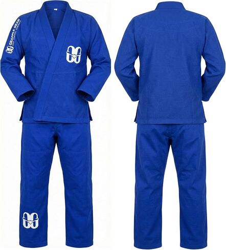BJJ Gi Kimono Brazilian Jiu Jitsu Uniform for Men - 450 GSM Pre-Shrunk BJJ Gi in White, Black & Blue Colors & 4 Sizes in Saudi Arabia
