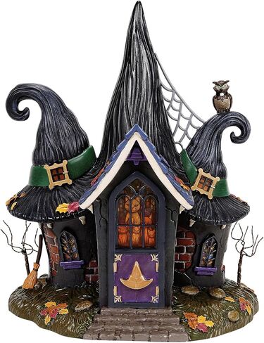 Department 56 Snow Village Halloween the Temple of the Enlightened Hag 50th Anniversary Limited Edition Light Up Building, 10.24 Inch, Multicolor in Kuwait