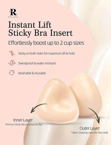 Double Sided Sticky Bra Inserts with Nipple Covers, Reusable Push Up Adhesive Bra Pads for Strapless Backless Dress in Saudi Arabia