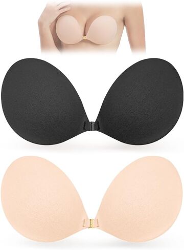 Backless Strapless Bra Adhesive Sticky Invisible Bra Reusable Soft Breathable Wireless Gift for Low Back Dresses in Saudi Arabia