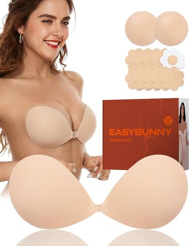Adhesive Strapless Sticky Bra Push Up for Women Invisible Breathable Reusable for Backless Dress & Pasties Kit in Saudi Arabia