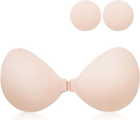 Sticky Adhesive Strapless Bra - Push Up Silicone Backless Bra - Invisible No Show for Backless Dresses - Reusable in Saudi Arabia