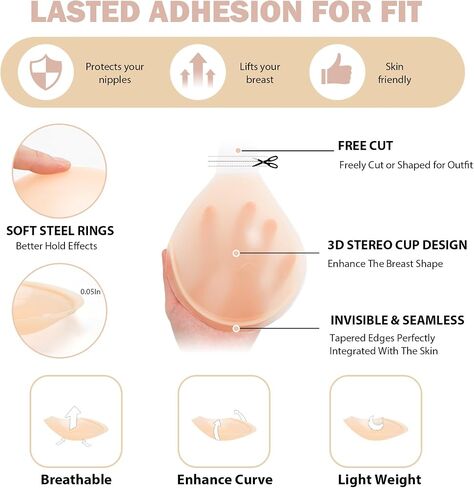 Sticky Bra for Large Breasts – Ultimate Push Up Bra with Disposable Patches, Reusable & Adhesive No-Show Sticky Boobs in Kuwait