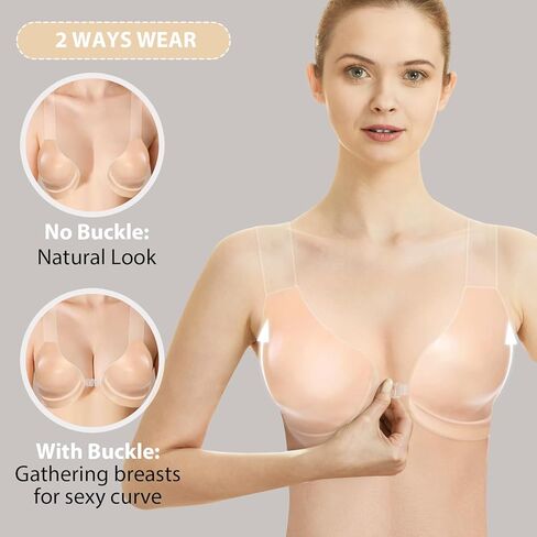 Sticky Bra for Large Breasts – Ultimate Push Up Bra with Disposable Patches, Reusable & Adhesive No-Show Sticky Boobs in Kuwait