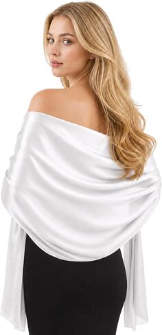 Satin Shawl and Wraps for Women Silk Scarf for Evening Dresses Wedding Bridal Party Formal Cover Up Bridesmaid Gifts in Saudi Arabia