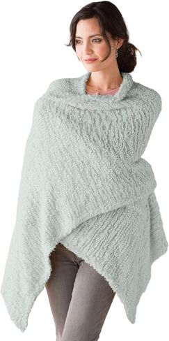DEMDACO Giving Collection Giving Shawl with Pockets - Cozy Wrap for Women - Pockets - Soft Knit - Comfortable - Blanket-Style - Thoughtful Gift for Her - One Size - Sage Green in Kuwait