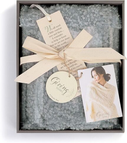 DEMDACO Giving Collection Giving Shawl with Pockets - Cozy Wrap for Women - Pockets - Soft Knit - Comfortable - Blanket-Style - Thoughtful Gift for Her - One Size - Sage Green in Kuwait