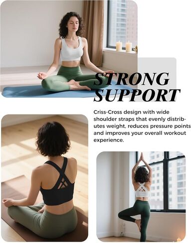 Buauty 2 Packs Sports Bras for Women High Support, Push Up Sports Bra, Criss-Cross Back High Impact Yoga Bras for Large Bust in Kuwait